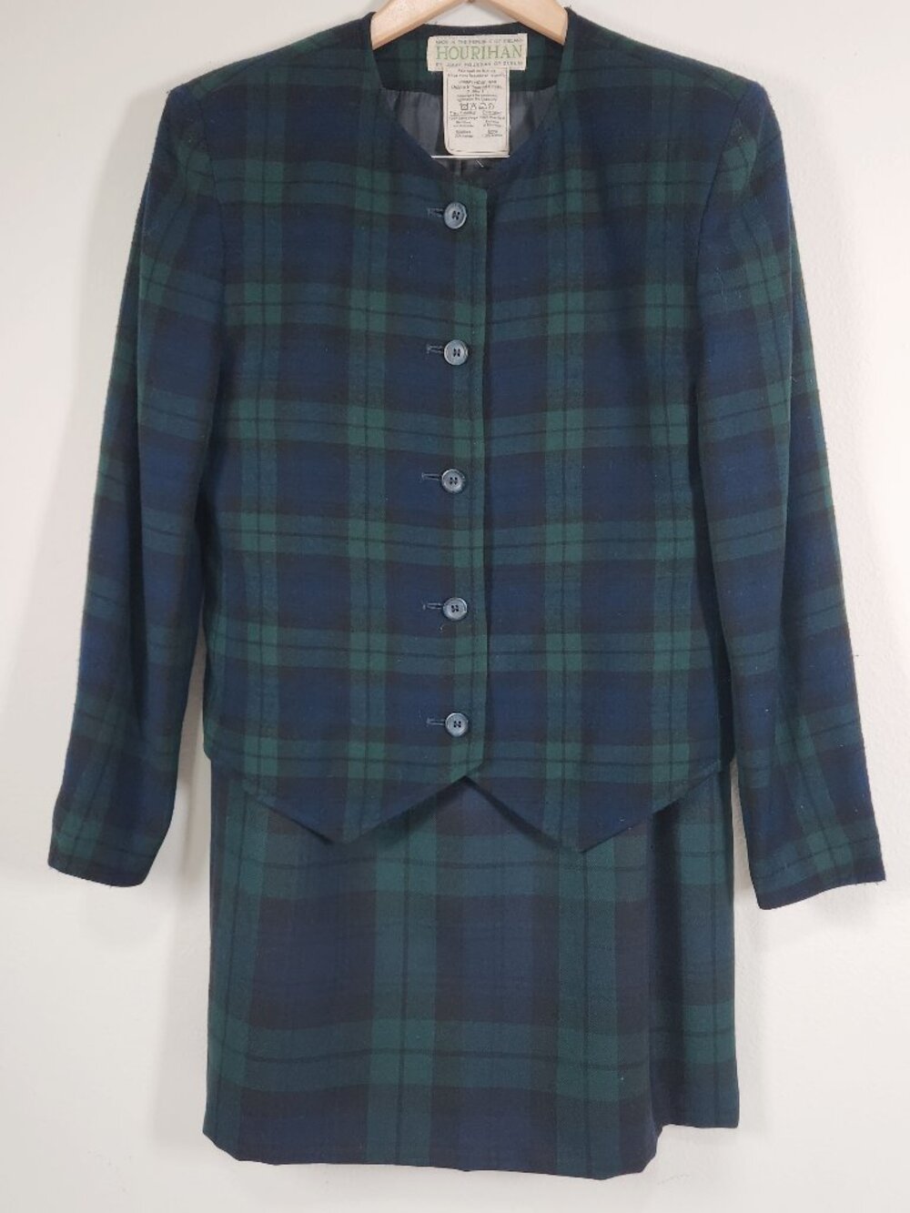 Jimmy Hourihan of Dublin Wool Women's Two Piece Suit Jacket Sz 8 and Skirt Sz 14